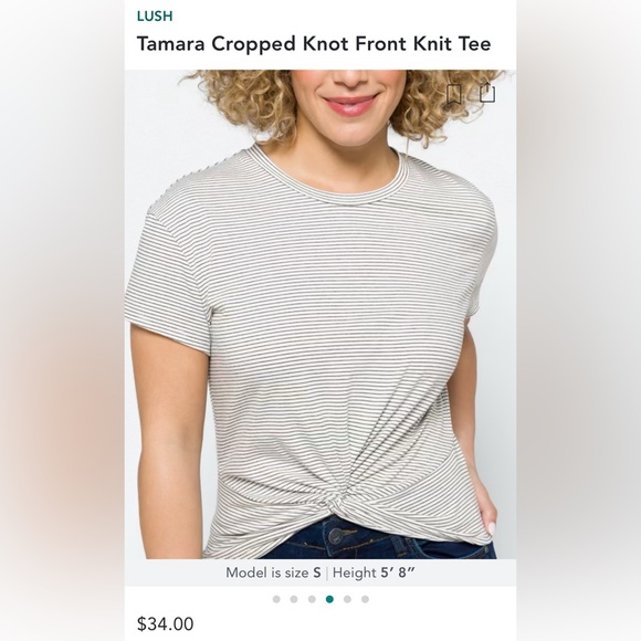 ✨NWT Lush | B&W Striped Crop Top | Size XS - Picture 13 of 13